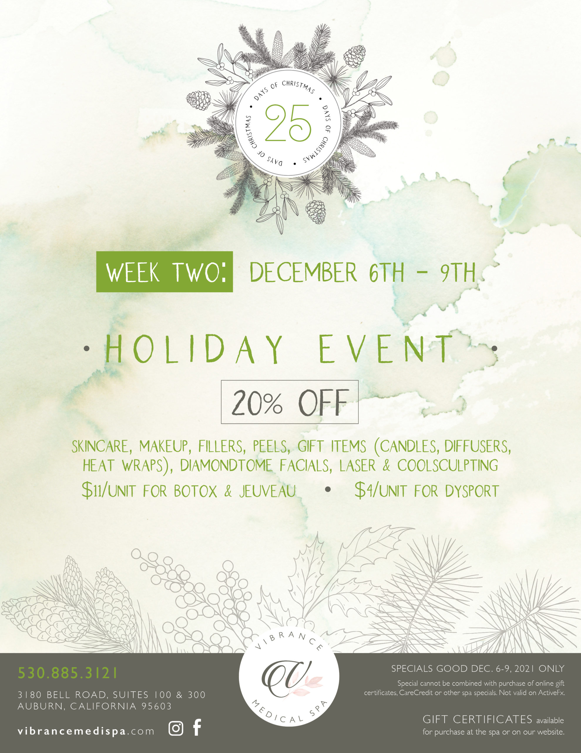 Week two: December 6th-9th holiday event